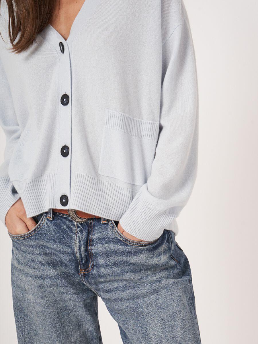 Repeat Cashmere Wijd Cashmere Vest Met V-hals En Zakken