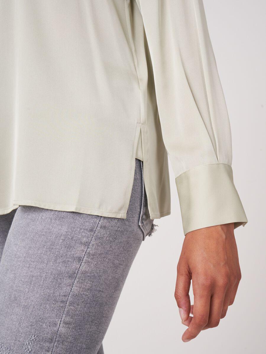 Repeat Cashmere Zijden Overhemd Met Borstzak En Zijsplitten