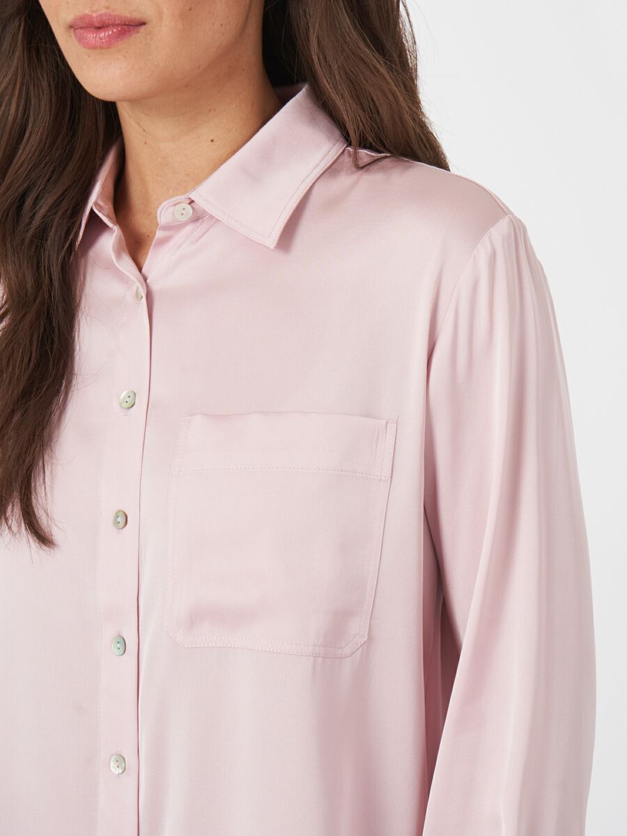 Repeat Cashmere Zijden Overhemd Met Borstzak En Zijsplitten