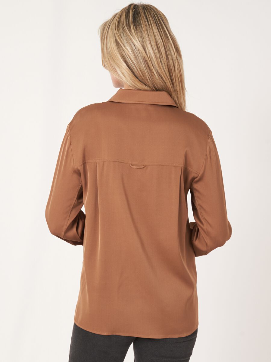 Repeat Cashmere Zijden Overhemd Met Borstzakje En Zijsplitten