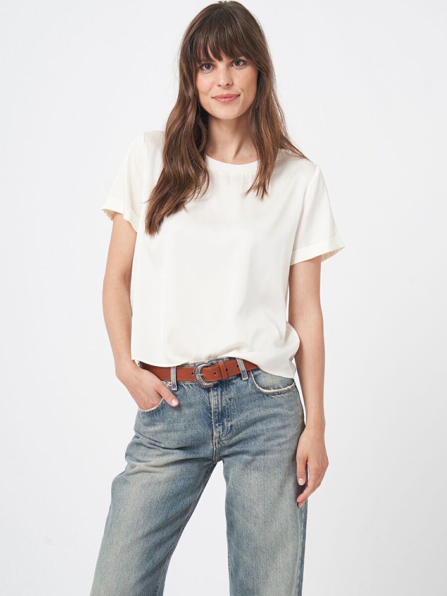 Repeat Cashmere Zijden T-shirt Met Opgerolde Mouwen