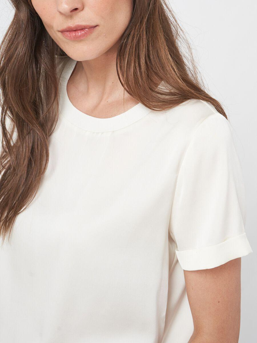 Repeat Cashmere Zijden T-shirt Met Opgerolde Mouwen