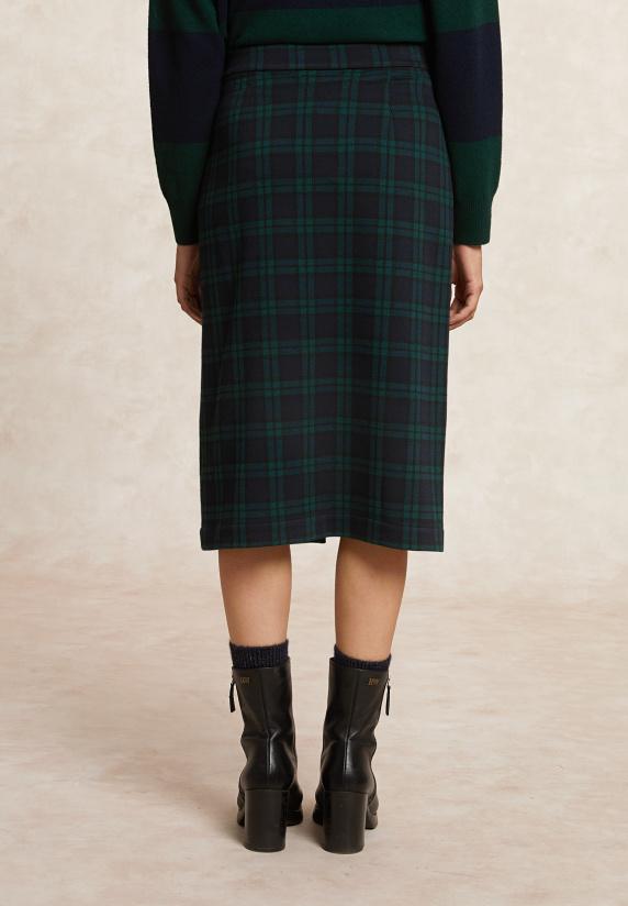 River Woods A-lijn Geruite Midirok Met Voorsplit Kaki