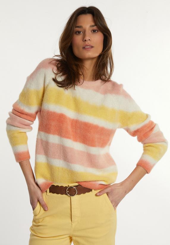 river woods Alpaca-wollen gestreepte trui multicolor