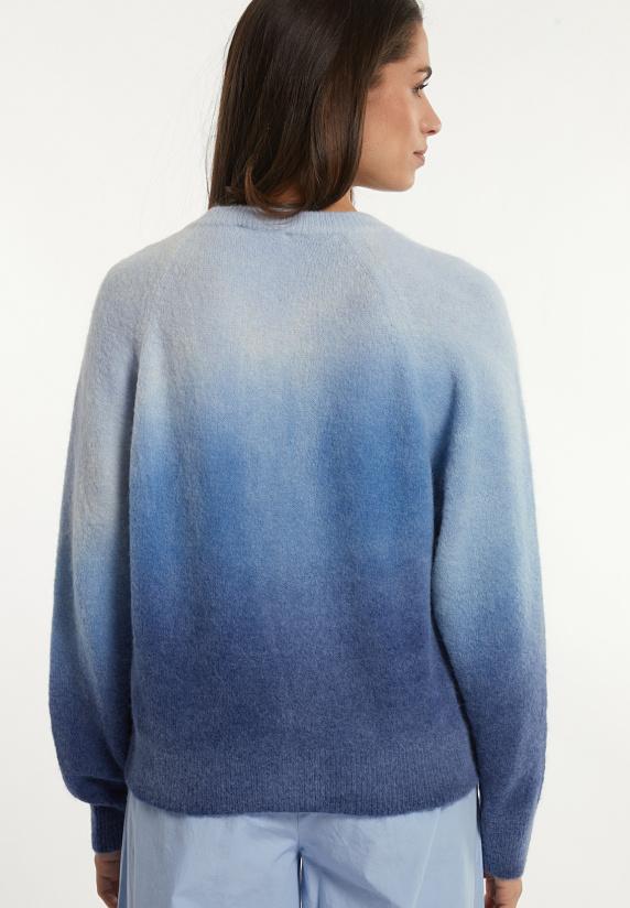 River Woods Alpaca-zuivere Scheerwol Degradé Trui Blauw