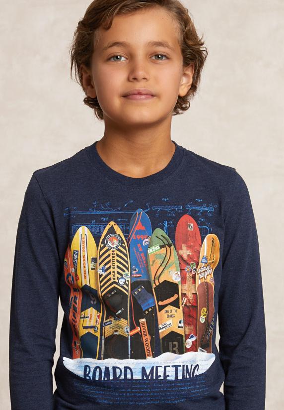 River Woods Basic Fantasie T-shirt Lange Mouwen Moonlight Mix