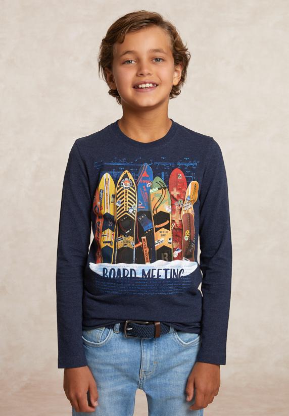 river woods Basic fantasie T-shirt lange mouwen moonlight mix