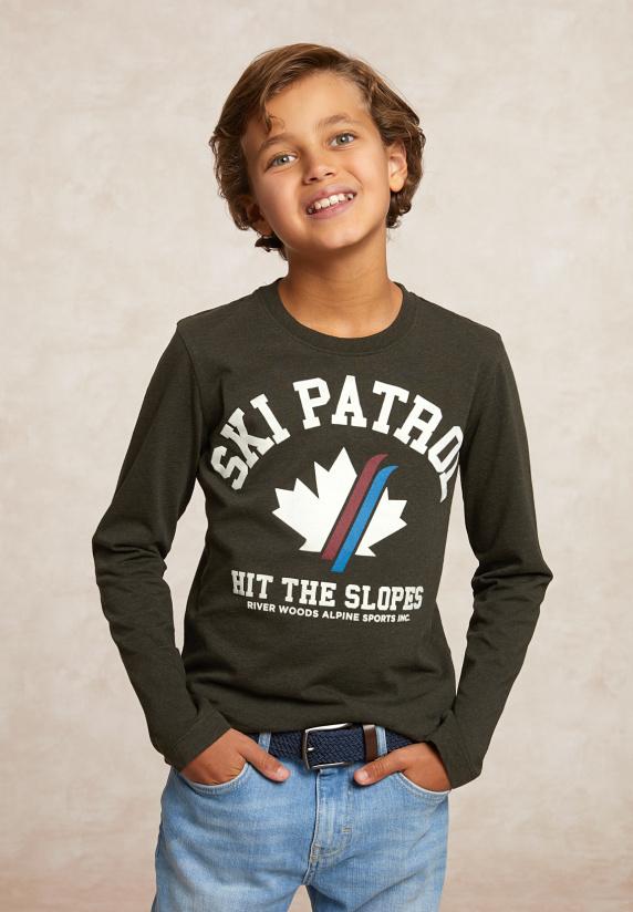 river woods Basic fantasie T-shirt lange mouwen olive mix