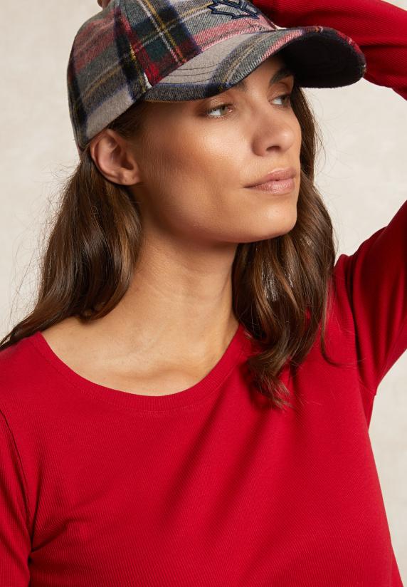 River Woods Basic Geribde T-shirt Ronde Hals Lange Mouwen Rood