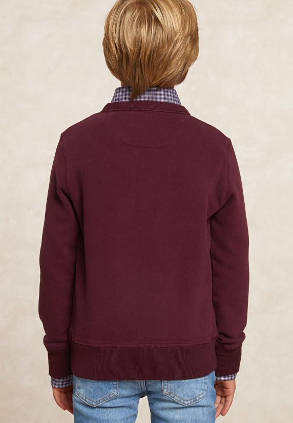 River Woods Basic Katoenen Fleecetrui Ronde Hals Grape