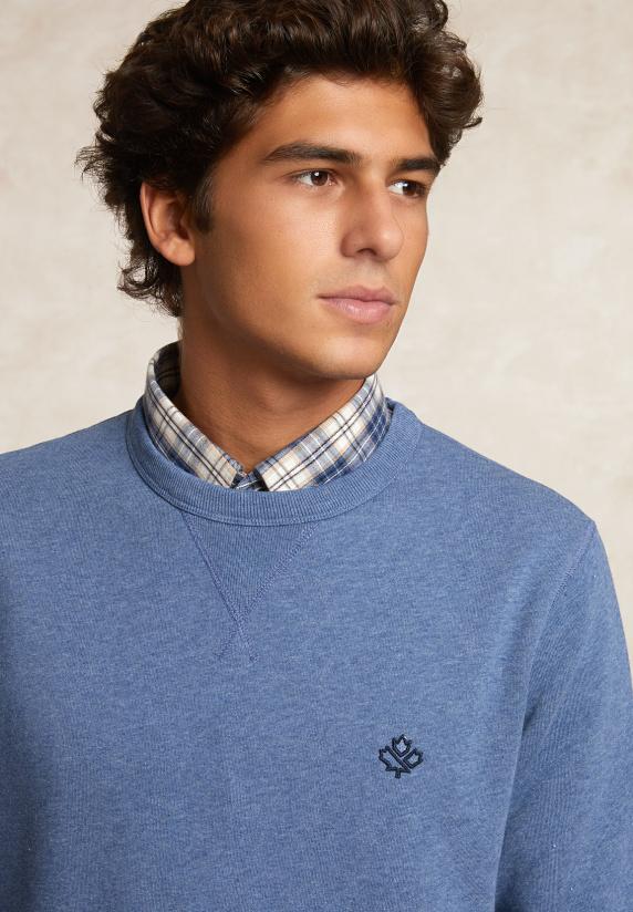 River Woods Basic Katoenen Fleecetrui Ronde Hals Night Sky Mix