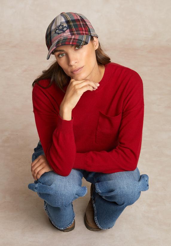 River Woods Basic Merinotrui Ronde Hals Borstzak Rood