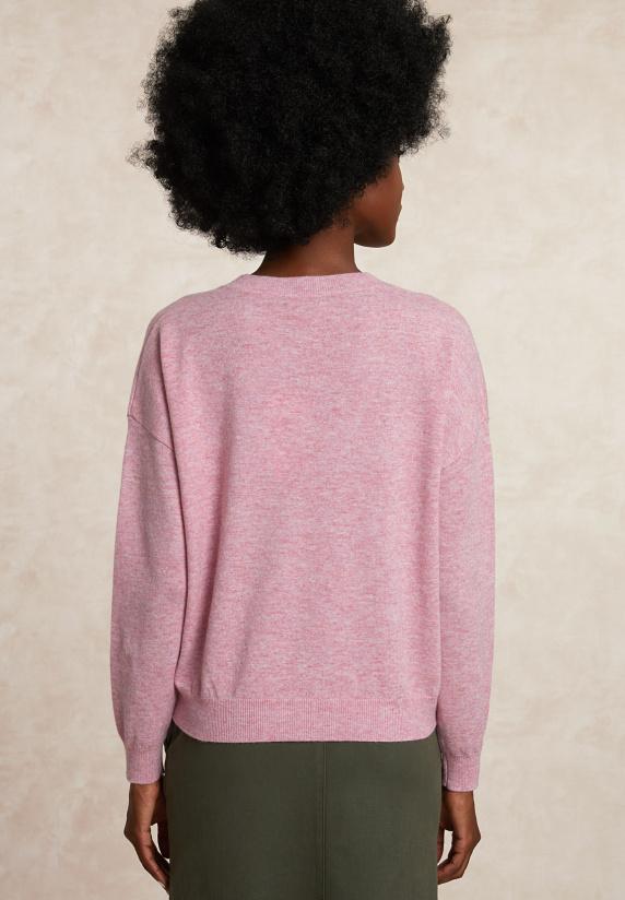 River Woods Basic Merinotrui Ronde Hals Borstzak Roze