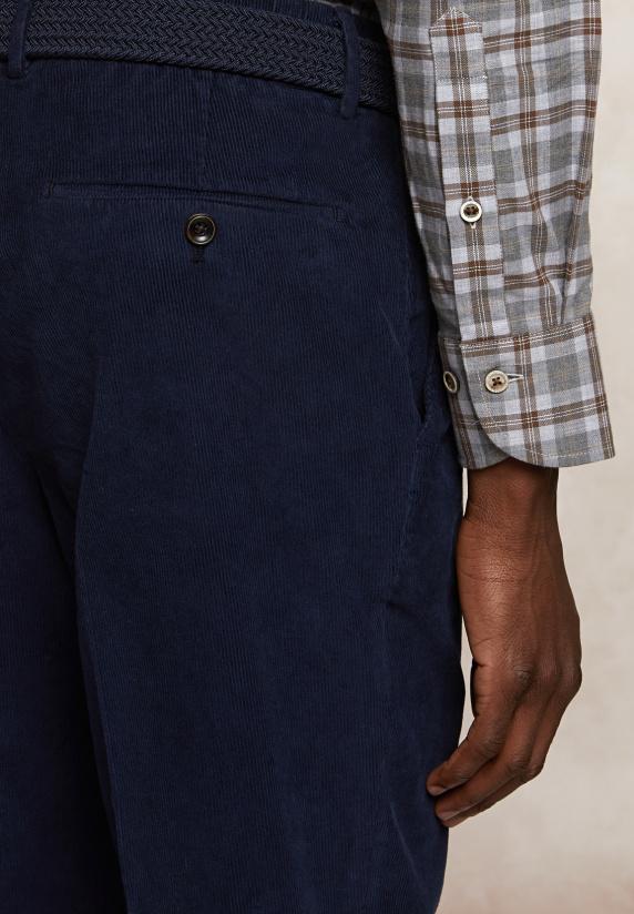 River Woods Basic Ribfluwelen Stretch Broek Admiral