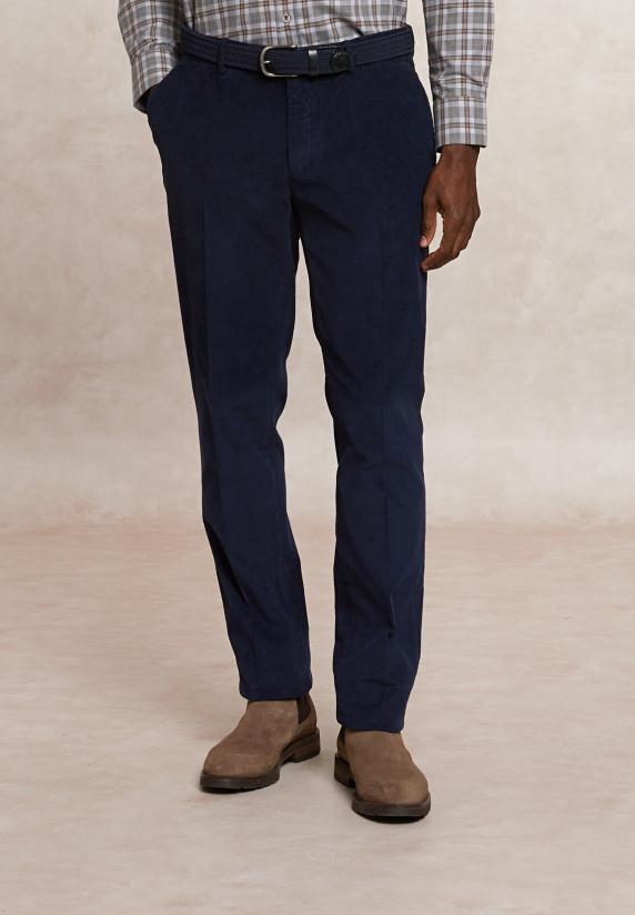 River Woods Basic Ribfluwelen Stretch Broek Admiral