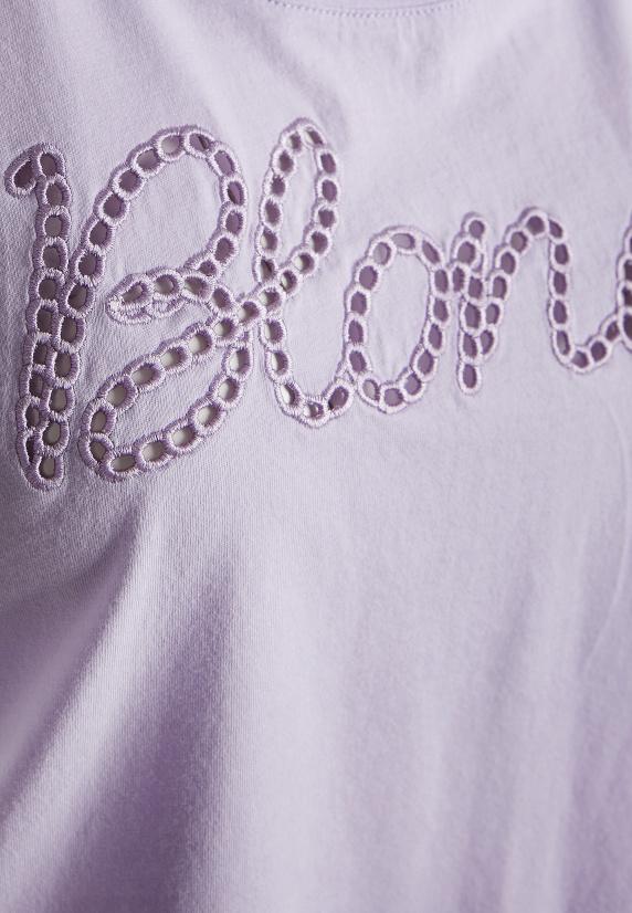 River Woods Basic T-shirt In Katoen Met Ronde Hals In Paars