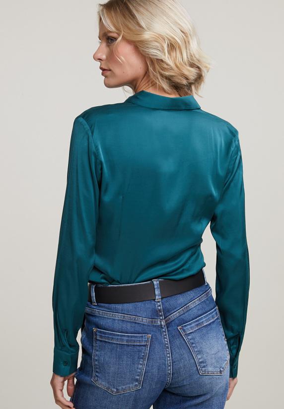 River Woods Blauw/groene Klassieke Blouse Met Knopen