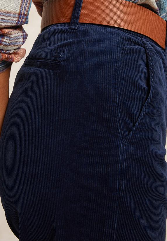 River Woods Comfortabele Ribfluwelen 7/8 Broek Blauw