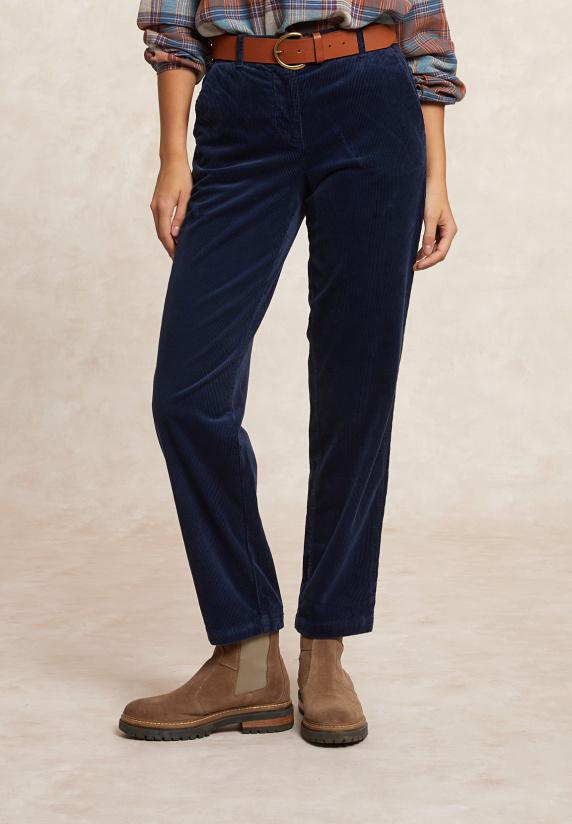 River Woods Comfortabele Ribfluwelen 7/8 Broek Blauw