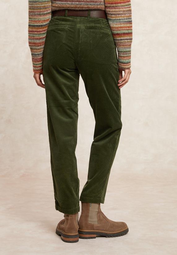 River Woods Comfortabele Ribfluwelen 7/8 Broek Groen