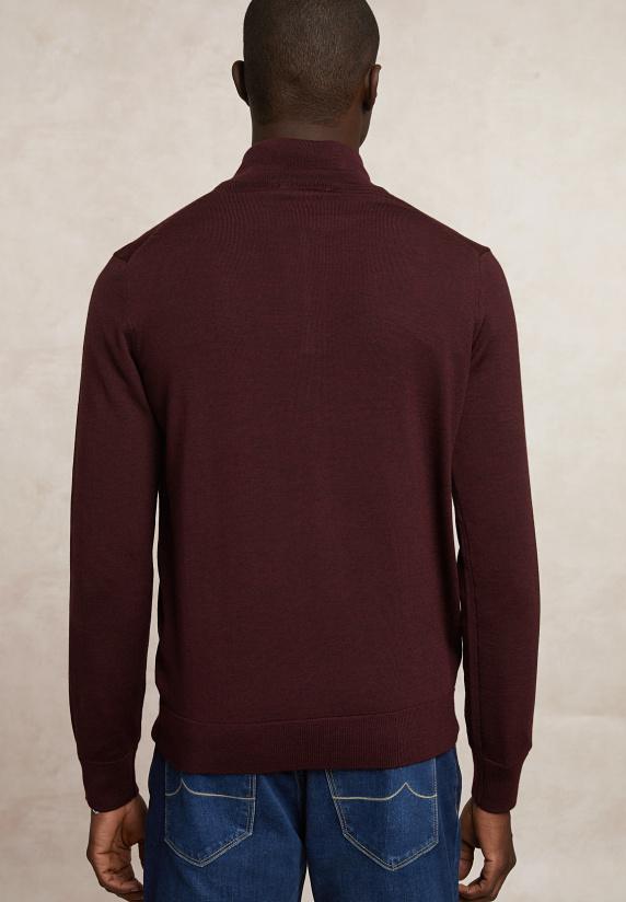 River Woods Custom Fit Basic Merinotrui Halve Rits Porto Mix