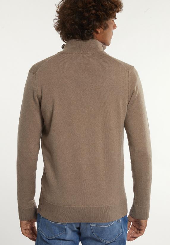 River Woods Custom Fit Basic Merinotrui Opstaande Kraag Earth Mix