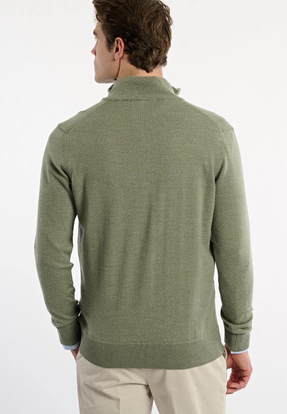 River Woods Custom Fit Basic Merinotrui Opstaande Kraag Jade Mix