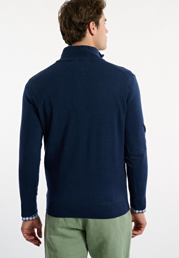 River Woods Custom Fit Basic Merinotrui Opstaande Kraag Twilight Mix