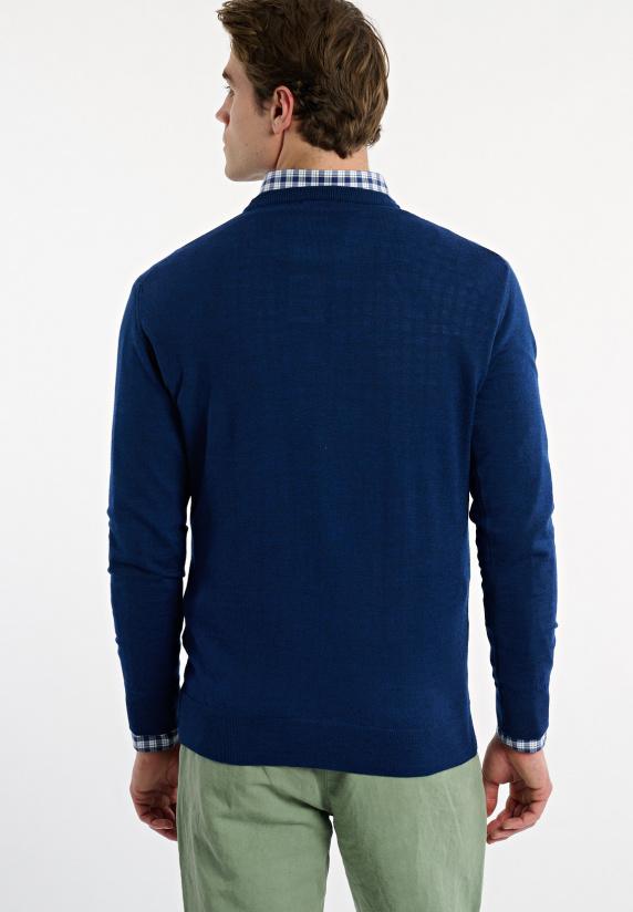 River Woods Custom Fit Basic Merinotrui Ronde Hals Dusk Mix