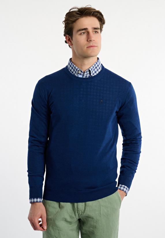 River Woods Custom Fit Basic Merinotrui Ronde Hals Dusk Mix