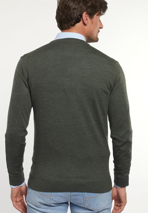 River Woods Custom Fit Basic Merinotrui Ronde Hals Forest Mix