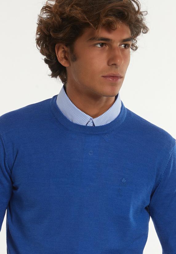 River Woods Custom Fit Basic Merinotrui Ronde Hals Gloaming Mix