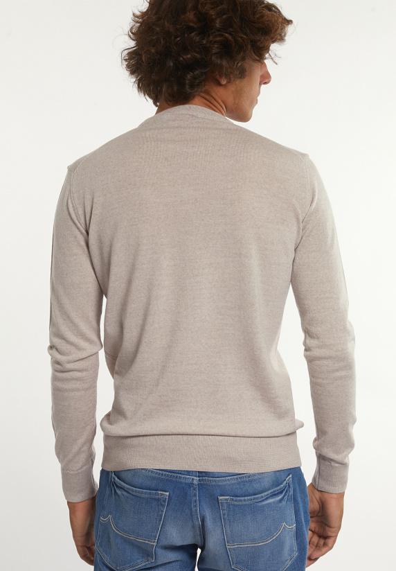 River Woods Custom Fit Basic Merinotrui Ronde Hals Linen Mix