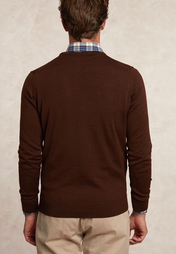 River Woods Custom Fit Basic Merinotrui Ronde Hals Milky Way Mix