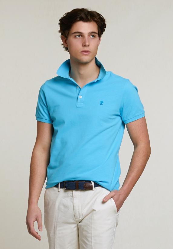 river woods Custom fit basic pima katoen polo acqua