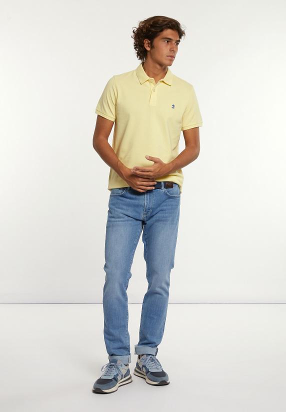 River Woods Custom Fit Basic Pima Katoen Polo Banana