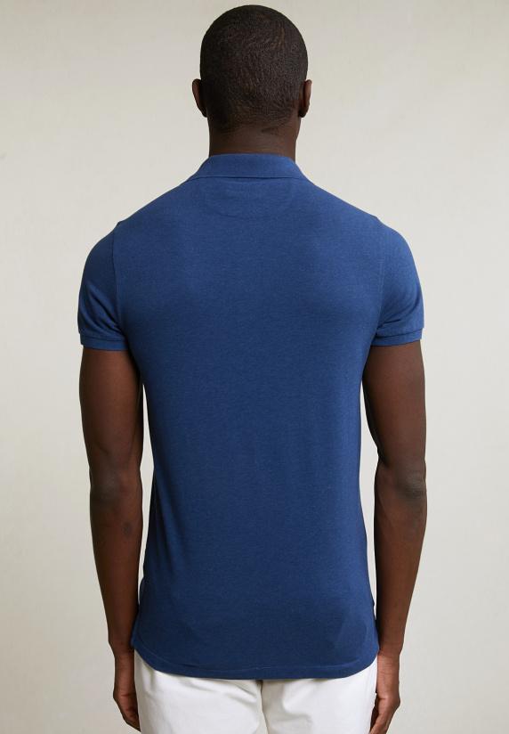 River Woods Custom Fit Basic Pima Katoen Polo Blue Lake Mix