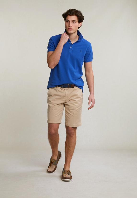 River Woods Custom Fit Basic Pima Katoen Polo Blueberry
