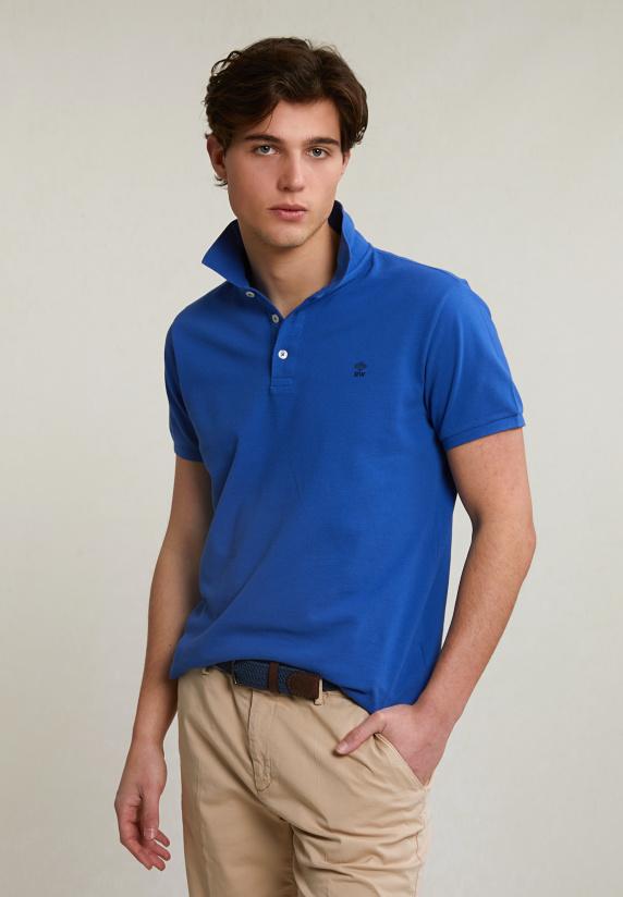 river woods Custom fit basic pima katoen polo blueberry