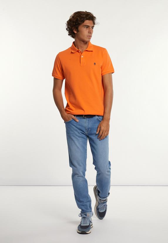 River Woods Custom Fit Basic Pima Katoen Polo Clementine