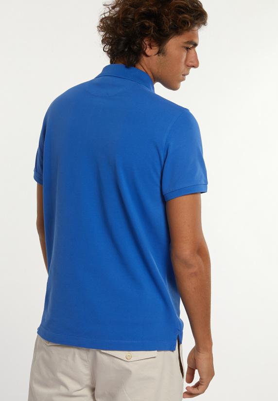 River Woods Custom Fit Basic Pima Katoen Polo Cobalt