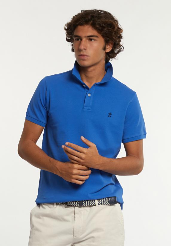 river woods Custom fit basic pima katoen polo cobalt