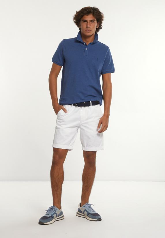 River Woods Custom Fit Basic Pima Katoen Polo Denim Mix