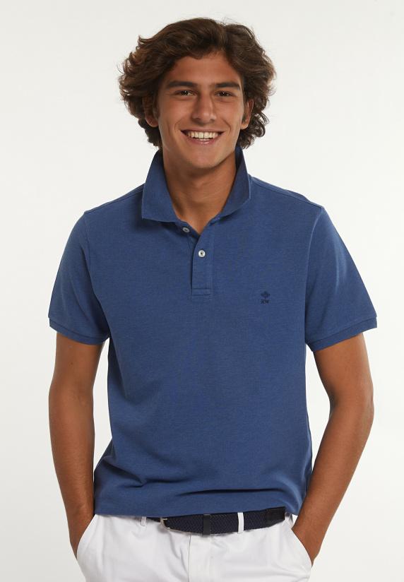 river woods Custom fit basic pima katoen polo denim mix