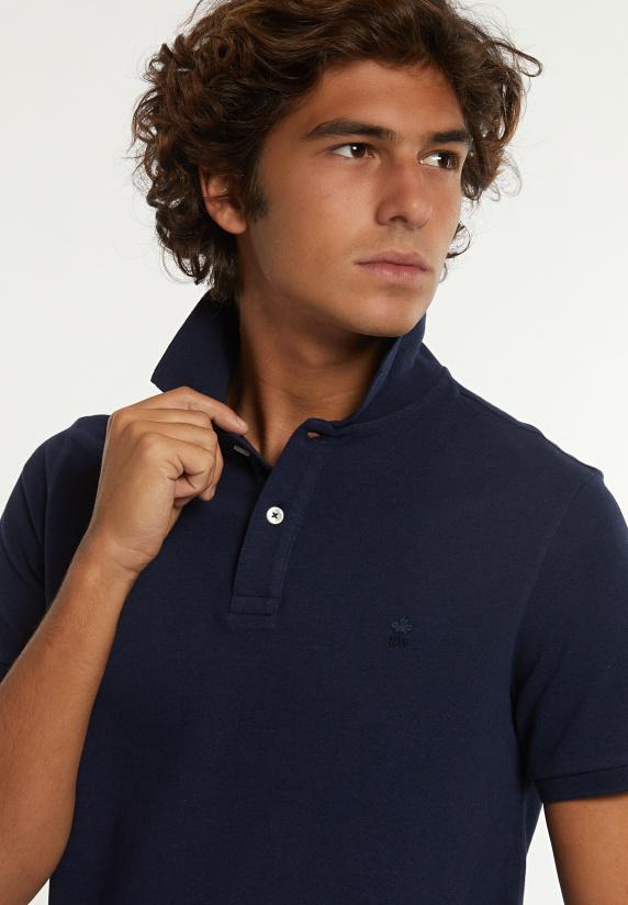 River Woods Custom Fit Basic Pima Katoen Polo Dk Blue Mix