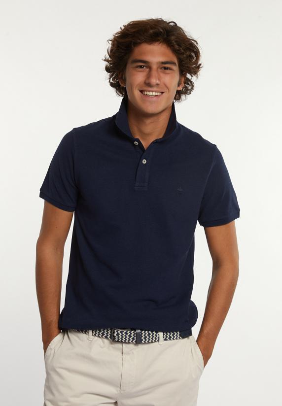 river woods Custom fit basic pima katoen polo dk blue mix