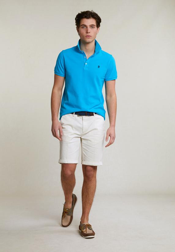River Woods Custom Fit Basic Pima Katoen Polo Electric Blue