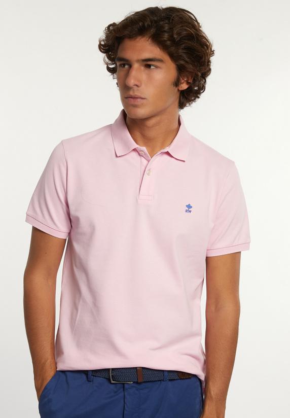 river woods Custom fit basic pima katoen polo flamingo