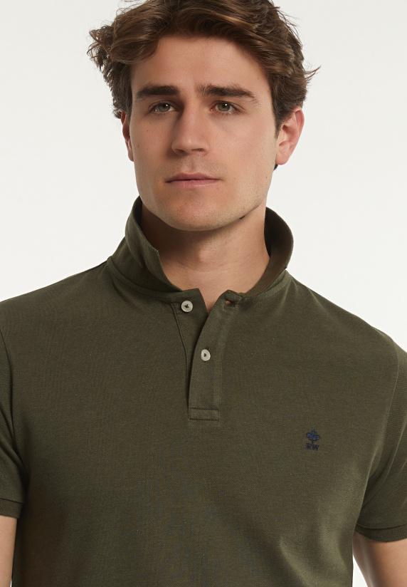 River Woods Custom Fit Basic Pima Katoen Polo Forest Mix