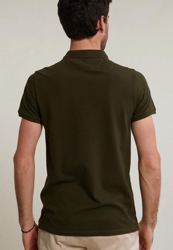 River Woods Custom Fit Basic Pima Katoen Polo Forest Mix